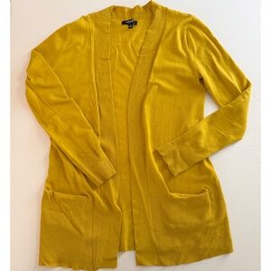 Mustard Yellow Long Open Cardigan